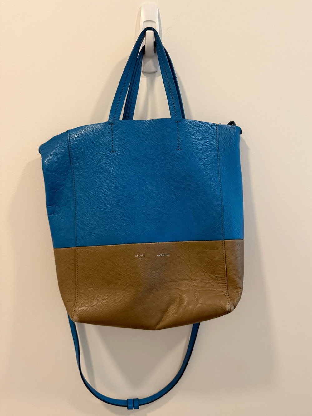Celine Cabas two toned bag in blue/gray